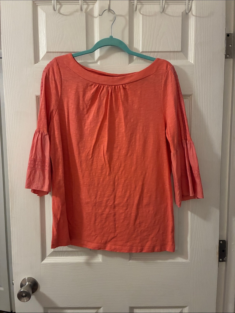St. John's Bay Coral Bell-Sleeve Long Sleeve Top